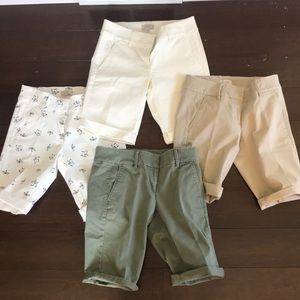 Bundle of 4 Ann Taylor LOFT Bermuda Roll Shorts